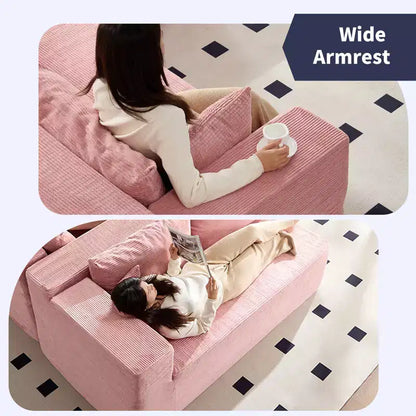 Mjkone Divano moderno a 2 pezzi in velluto a coste da 269 cm con combinazione libera a forma di L e seduta profonda, divani sezionali imbottiti con chaise longue sinistra