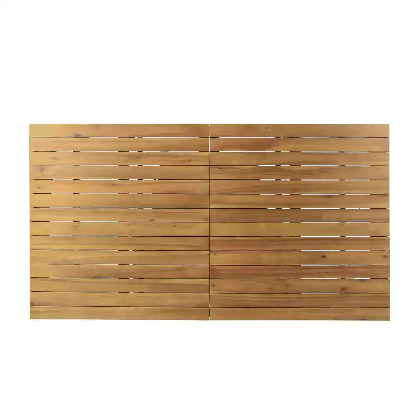 GDFStudio Kenerson Outdoor 9 Piece Wicker and Acacia Wood Dining Set with Expandable Dining Table, Teak/Multibrown