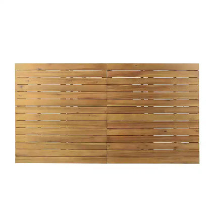 GDFStudio Kenerson Outdoor 9 Piece Wicker and Acacia Wood Dining Set with Expandable Dining Table, Teak/Multibrown