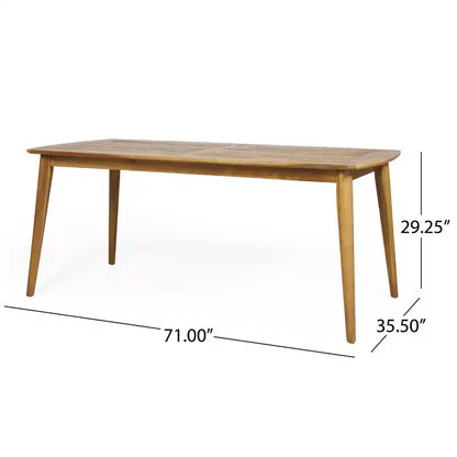 Christopher Knight Home Axel Set da pranzo da 7 pezzi da esterno in vimini e legno di acacia con cuscino, teak/marrone mélange