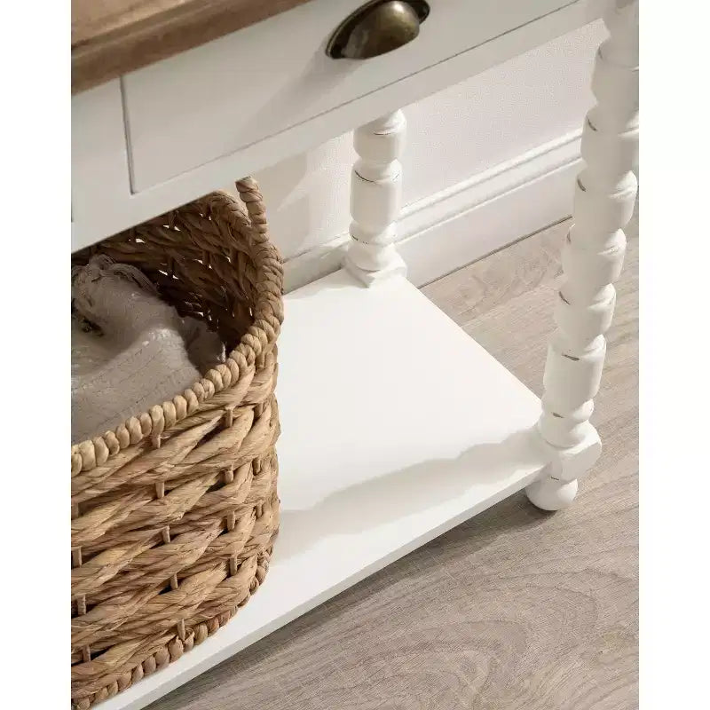 Kate and Laurel Rutledge Console Table with Storage, 40x14x33, White