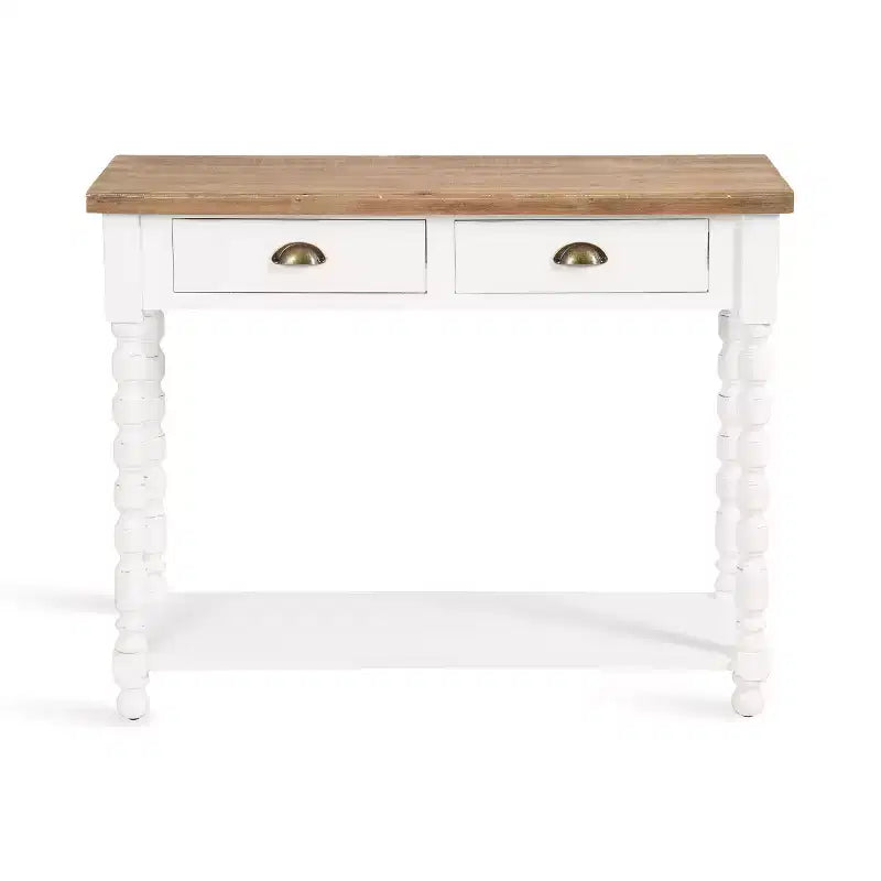 Kate and Laurel Rutledge Console Table with Storage, 40x14x33, White