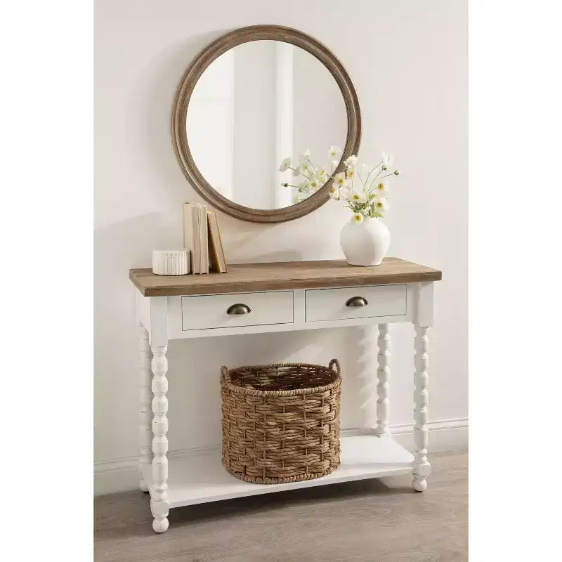 Kate and Laurel Rutledge Console Table with Storage, 40x14x33, White