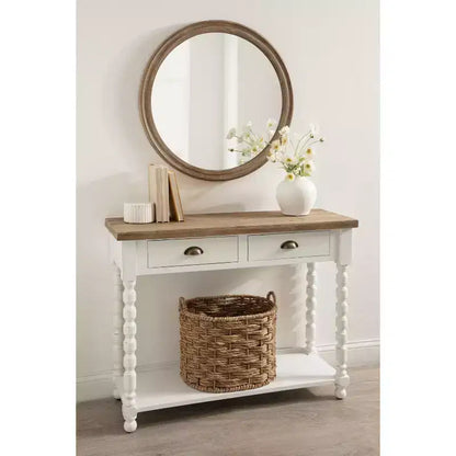 Kate and Laurel Rutledge Console Table with Storage, 40x14x33, White