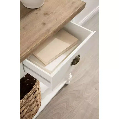 Kate and Laurel Rutledge Console Table with Storage, 40x14x33, White