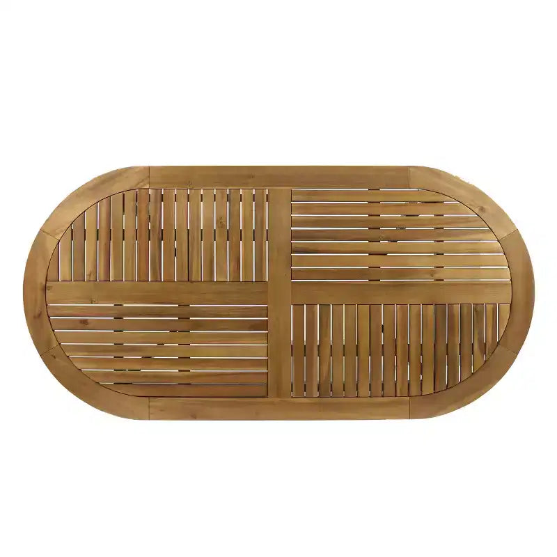 Christopher Knight Home Holloway Outdoor Slatted Acacia Wood 7 Piece Dining Set