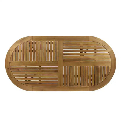 Christopher Knight Home Holloway Outdoor Slatted Acacia Wood 7 Piece Dining Set