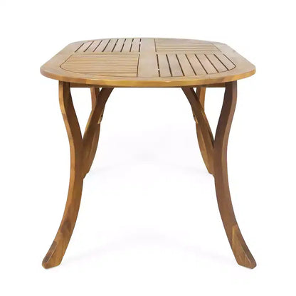 Christopher Knight Home Holloway Outdoor Slatted Acacia Wood 7 Piece Dining Set