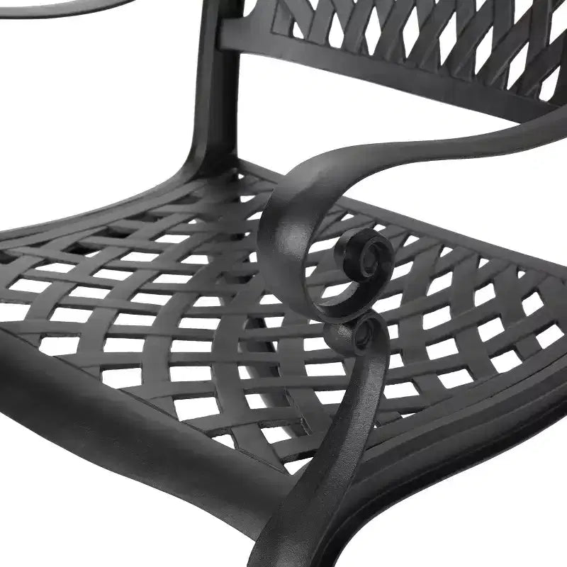 Christopher Knight Home Engelhardt Outdoor Cast Aluminum Hexagonal 7 Piece Dining Set, Antique Matte Black