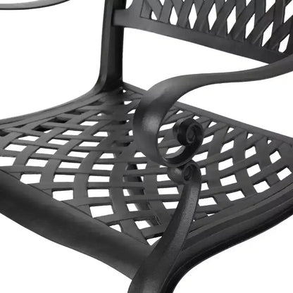 Christopher Knight Home Engelhardt Outdoor Cast Aluminum Hexagonal 7 Piece Dining Set, Antique Matte Black