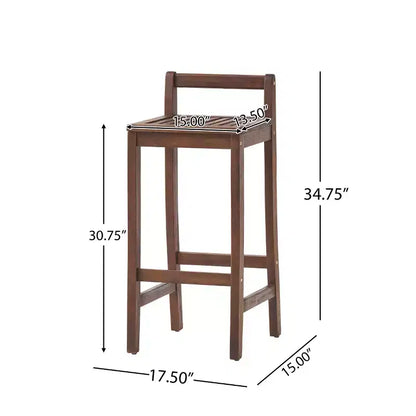 Christopher Knight Home Riviera Set Bar da Esterno a 3 Pezzi in Legno di Acacia, Mogano Scuro