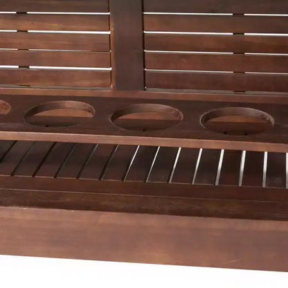 Christopher Knight Home Riviera Set Bar da Esterno a 3 Pezzi in Legno di Acacia, Mogano Scuro