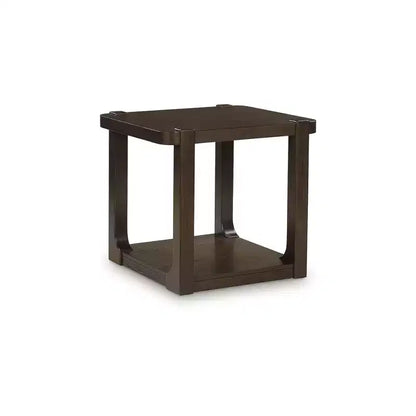 Signature Design by Ashley Breckington Rectangular End Table Table with Storage Shelf, Dark Brown