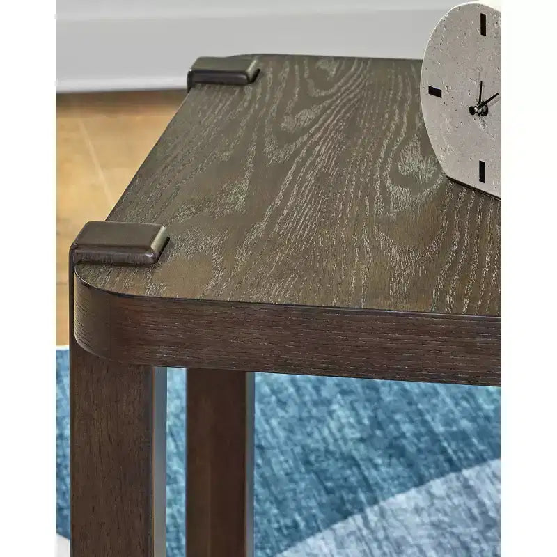 Signature Design by Ashley Breckington Rectangular End Table Table with Storage Shelf, Dark Brown