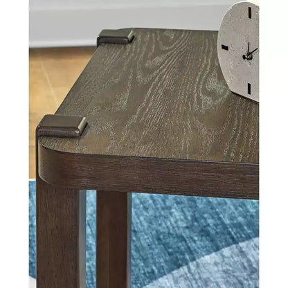 Signature Design by Ashley Breckington Rectangular End Table Table with Storage Shelf, Dark Brown