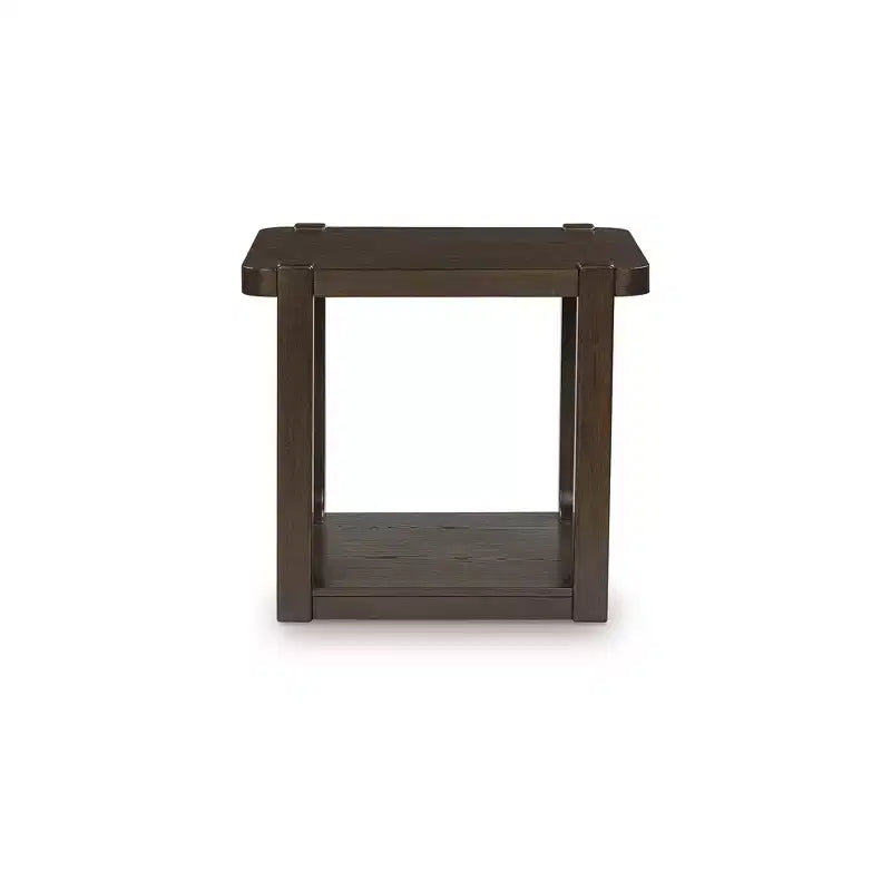 Signature Design by Ashley Breckington Rectangular End Table Table with Storage Shelf, Dark Brown
