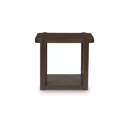Signature Design by Ashley Breckington Rectangular End Table Table with Storage Shelf, Dark Brown