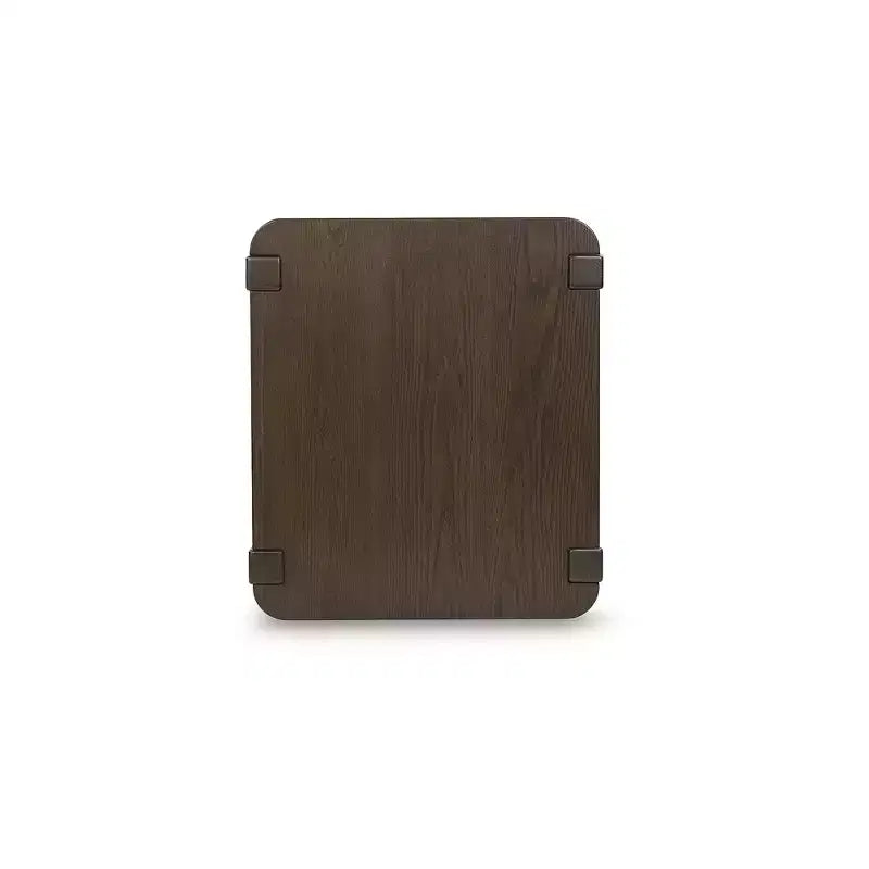 Signature Design by Ashley Breckington Rectangular End Table Table with Storage Shelf, Dark Brown