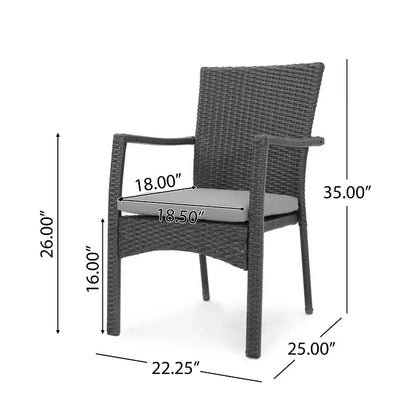 Christopher Knight Home Marias Outdoor Wicker and Acacia Wood 5 Piece Dining Set