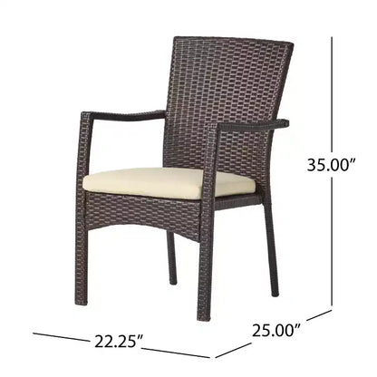 Christopher Knight Home Marias Outdoor Wicker and Acacia Wood 5 Piece Dining Set