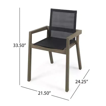 Christopher Knight Home Lockett Outdoor Mesh and Acacia Wood 5 Piece Dining Set
