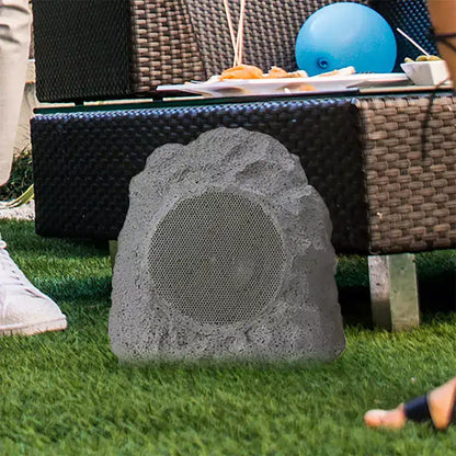 Gemini GHRK-400-PR Set di altoparlanti da esterno Bluetooth TWS a forma di roccia con picco di 40 Watt per sistema audio da patio impermeabile, 2 pezzi