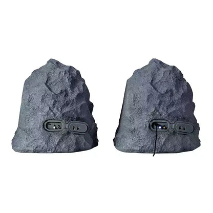 Gemini GHRK-400-PR Set di altoparlanti da esterno Bluetooth TWS a forma di roccia con picco di 40 Watt per sistema audio da patio impermeabile, 2 pezzi