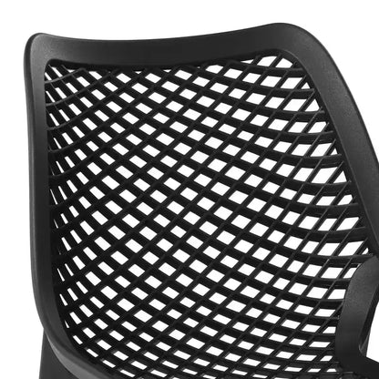 WestinTrends Playa 5-Piece Modern Round Patio Dining Table Set with Stackable Patio Dining Chairs