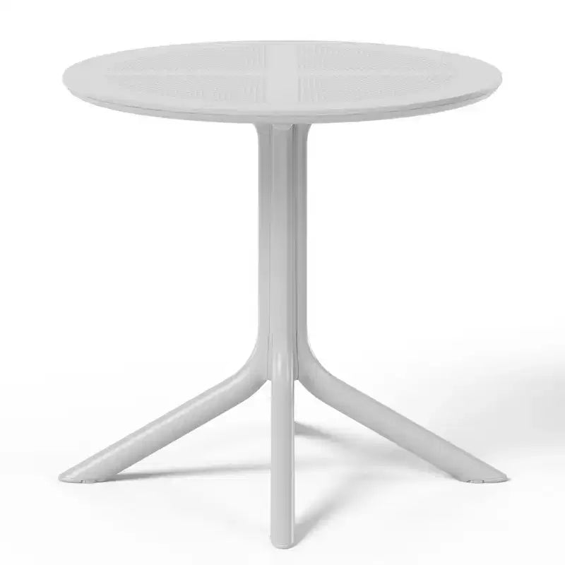 WestinTrends Playa 5-Piece Modern Round Patio Dining Table Set with Stackable Patio Dining Chairs