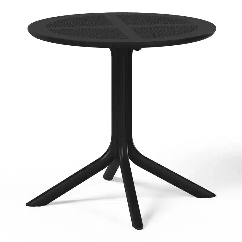 WestinTrends Playa 5-Piece Modern Round Patio Dining Table Set with Stackable Patio Dining Chairs