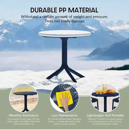 WestinTrends Playa 5-Piece Modern Round Patio Dining Table Set with Stackable Patio Dining Chairs