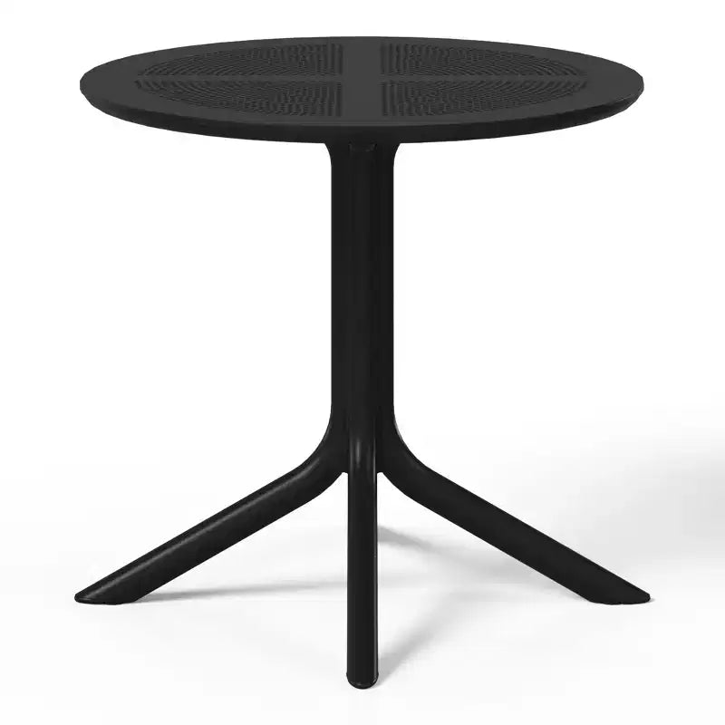 WestinTrends Playa 5-Piece Modern Round Patio Dining Table Set with Stackable Patio Dining Chairs