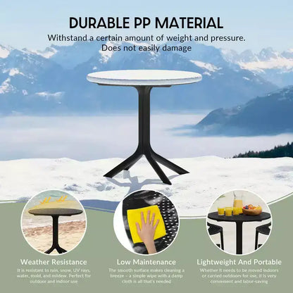 WestinTrends Playa 5-Piece Modern Round Patio Dining Table Set with Stackable Patio Dining Chairs
