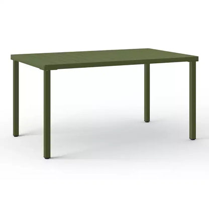 WestinTrends Playa 7-Piece Outdoor Rectangular Metal Patio Dining Table Set With Stackable Patio Chairs