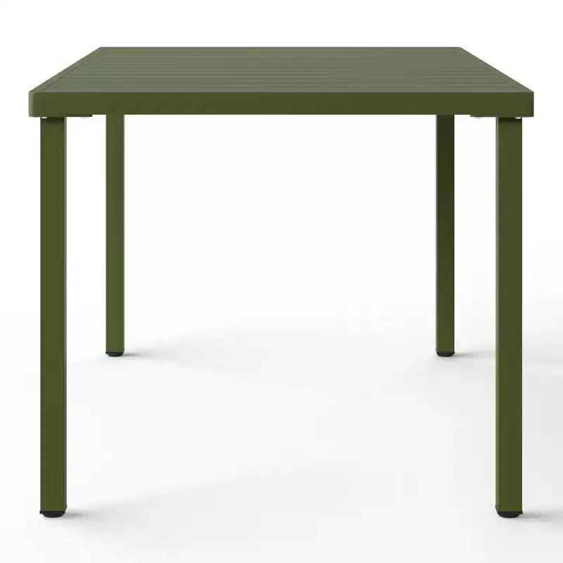 WestinTrends Playa 7-Piece Outdoor Rectangular Metal Patio Dining Table Set With Stackable Patio Chairs