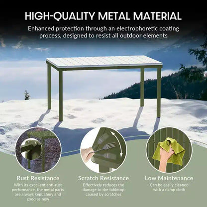 WestinTrends Playa 7-Piece Outdoor Rectangular Metal Patio Dining Table Set With Stackable Patio Chairs