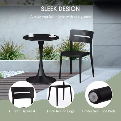 WestinTrends Playa 7-Piece Outdoor Rectangular Metal Patio Dining Table Set With Stackable Patio Chairs