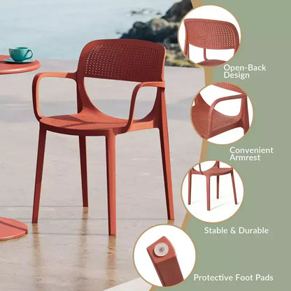 WestinTrends Playa 7-Piece Outdoor Rectangular Metal Patio Dining Table Set With Stackable Patio Dining Chairs