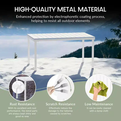 WestinTrends Playa 7-Piece Outdoor Rectangular Metal Patio Dining Table Set With Stackable Patio Dining Chairs