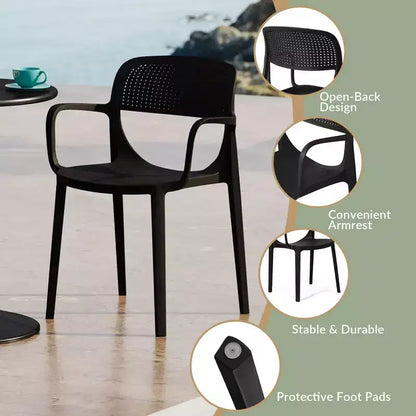 WestinTrends Playa 7-Piece Outdoor Rectangular Metal Patio Dining Table Set With Stackable Patio Dining Chairs
