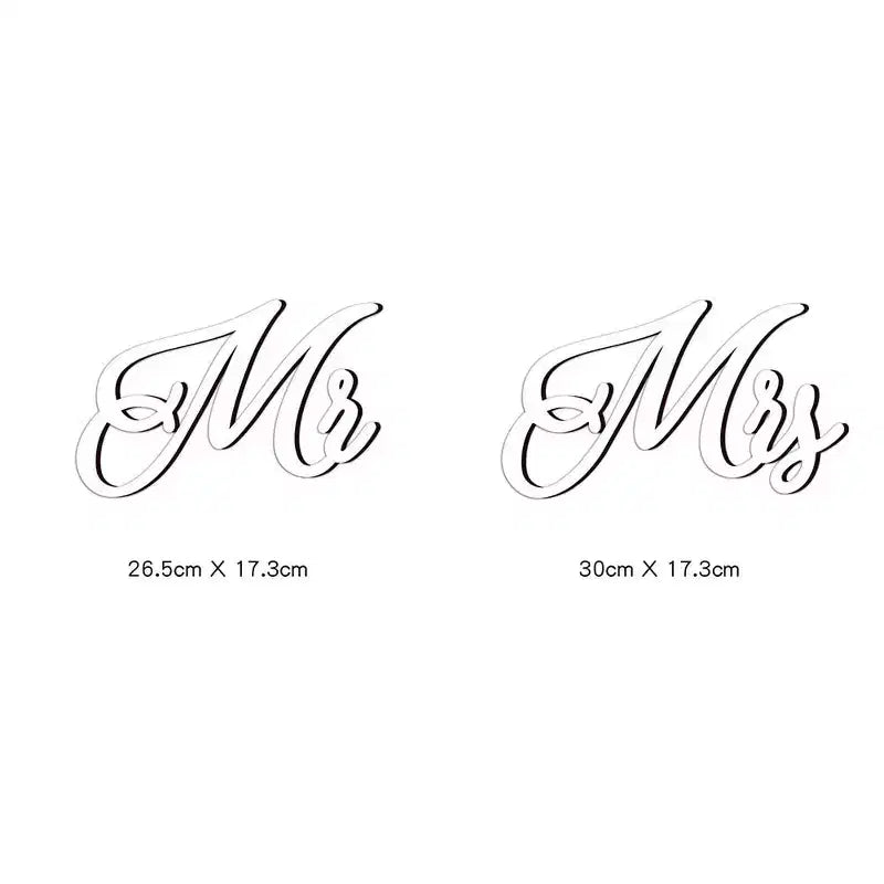 1 Pair Mr and Mrs Chair Signs Wooden Bride and Groom Signs Decoration Chair Back Hanging Pendant with Ribbon Wedding Hanging Sign for Wedding