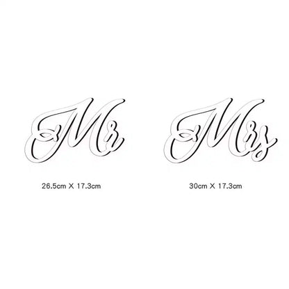 1 Pair Mr and Mrs Chair Signs Wooden Bride and Groom Signs Decoration Chair Back Hanging Pendant with Ribbon Wedding Hanging Sign for Wedding