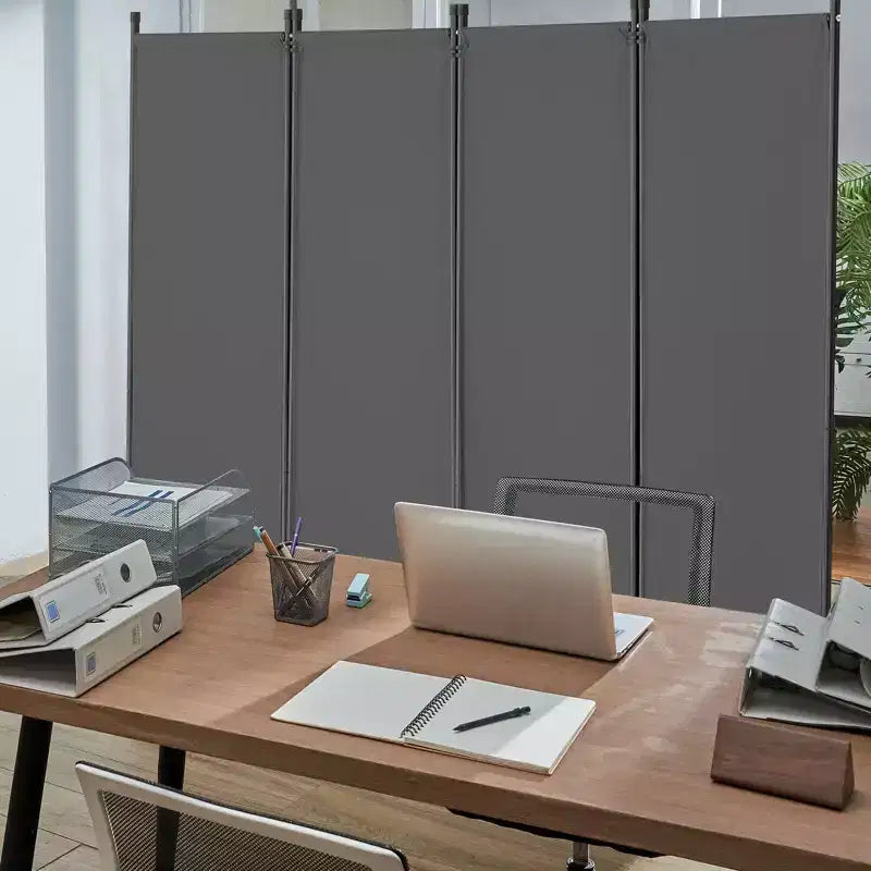 VEVOR Room Divider, 4 Panel Room Dividers and Folding Privacy Screens, Fabric Partition Room Dividers for Office, Bedroom, Dining Room, Light Gray
