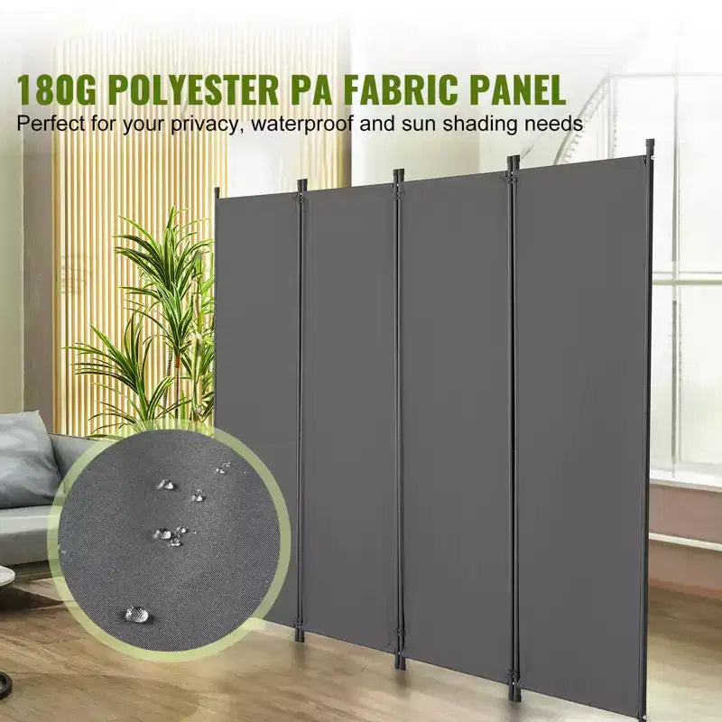 VEVOR Room Divider, 4 Panel Room Dividers and Folding Privacy Screens, Fabric Partition Room Dividers for Office, Bedroom, Dining Room, Light Gray