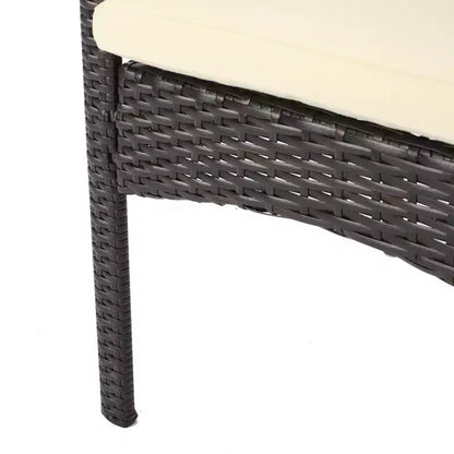 Set da pranzo da 7 pezzi da esterno GDFStudio Toledano in vimini e ferro con cuscino resistente all'acqua