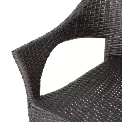 Christopher Knight Home Jerzie Set da Pranzo da Esterno 5 Pezzi in Legno di Acacia e Vimini