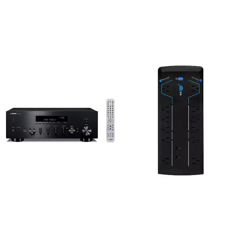 Yamaha R-N600abl Network Audio Receiver And Pb-12W 12 Outlet Smart Surge Protector