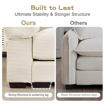 Oversized Cloud Modular Sectional Couch,Convertible Sectional Couches Deep Seat Extra-Wide Armrests