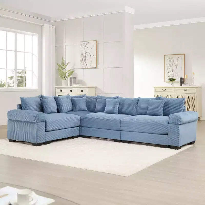 Oversized Cloud Modular Sectional Couch,Convertible Sectional Couches Deep Seat Extra-Wide Armrests