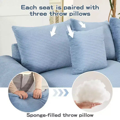 Oversized Cloud Modular Sectional Couch,Convertible Sectional Couches Deep Seat Extra-Wide Armrests